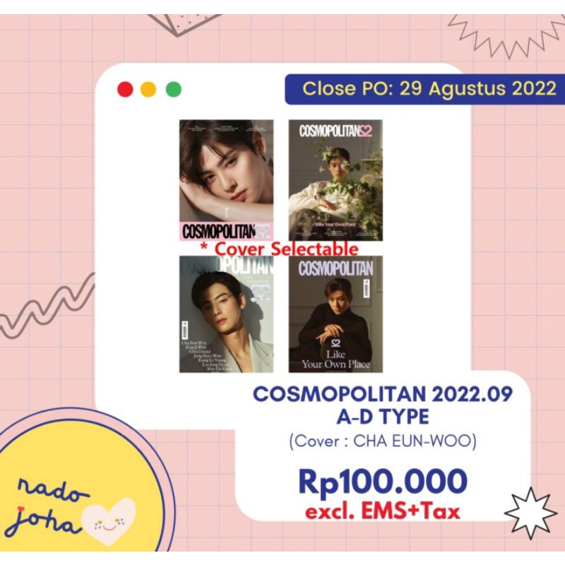 Majalah COSMOPOLITAN Korea September 2022 (ASTRO CHA EUN WOO)