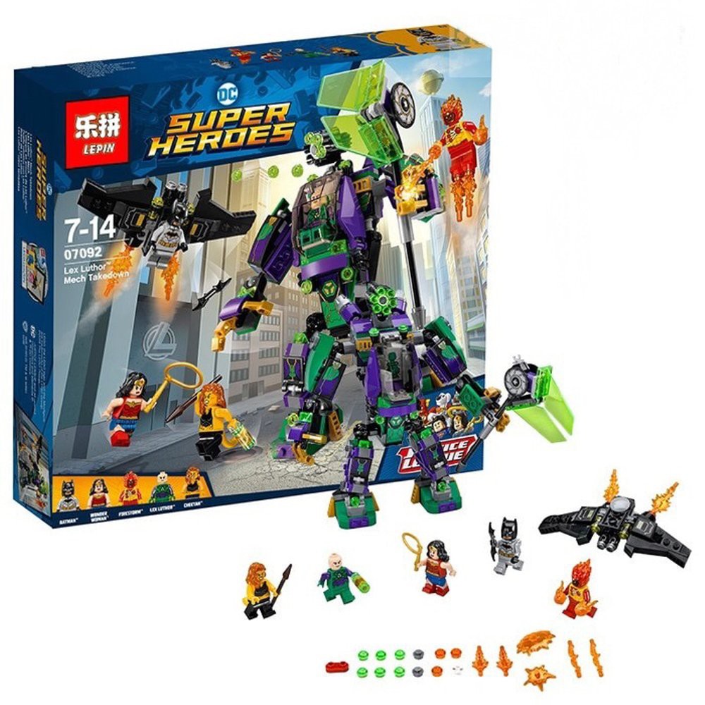 Brick Lepin 07092 Lex Luthor Mech Takedown  Berkualitas