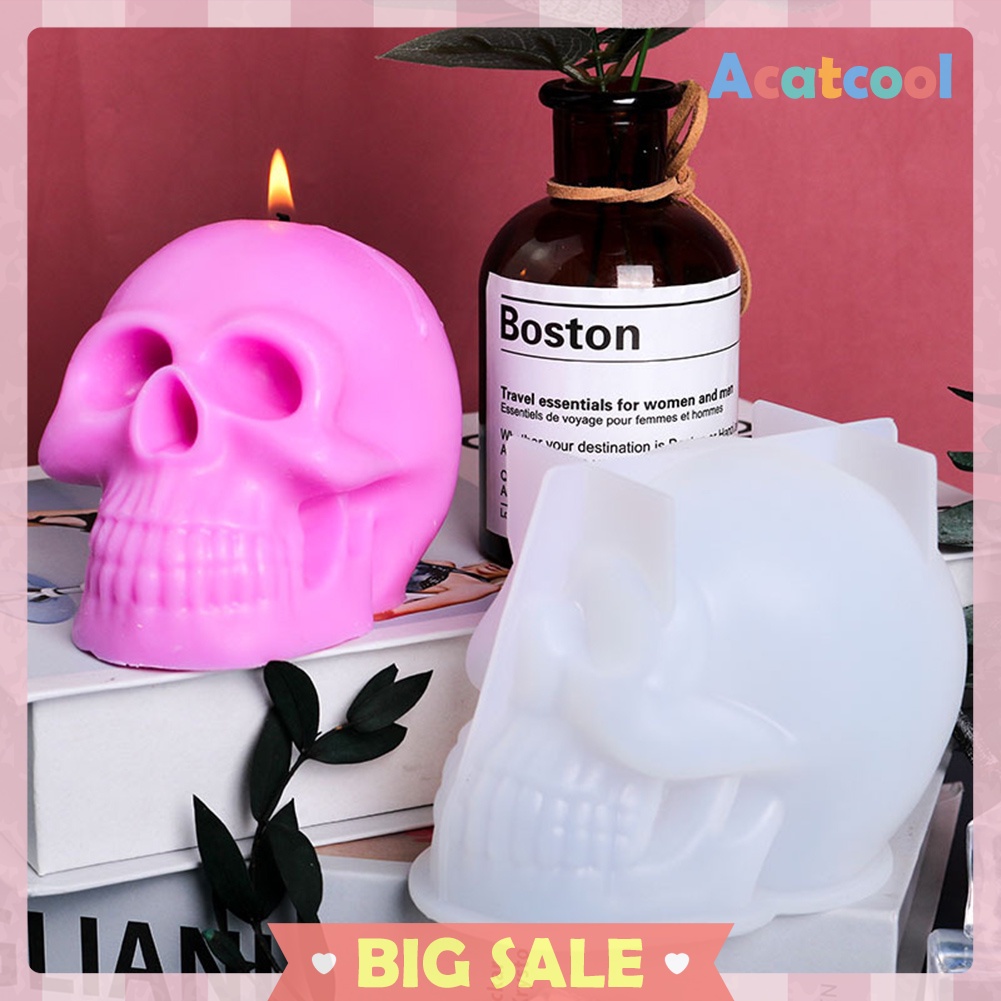 Skull Candle Silicone Mold Wax Molds Non-toxic DIY Epoxy Candles Moulds