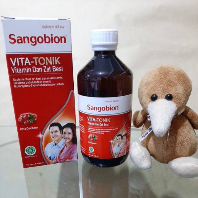 SANGOBION Vita-Tonik Vitamin dan Zat Besi Syrup rasa Cranberry isi 400 ml