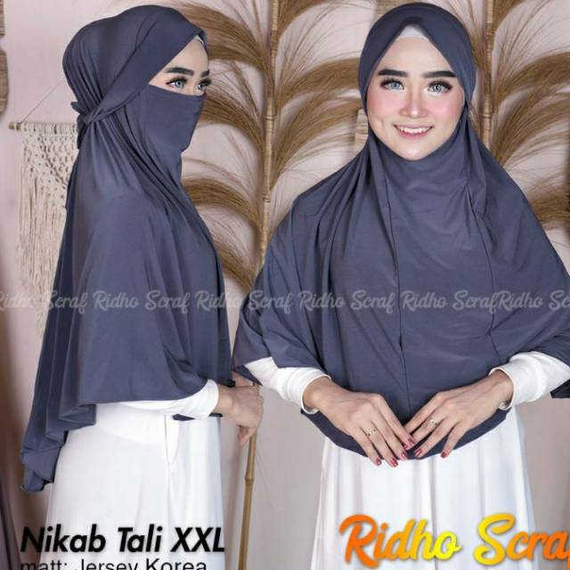 hijab masker wanita terbaru ukuran jumbo hijab instan wanita bahan Jersey