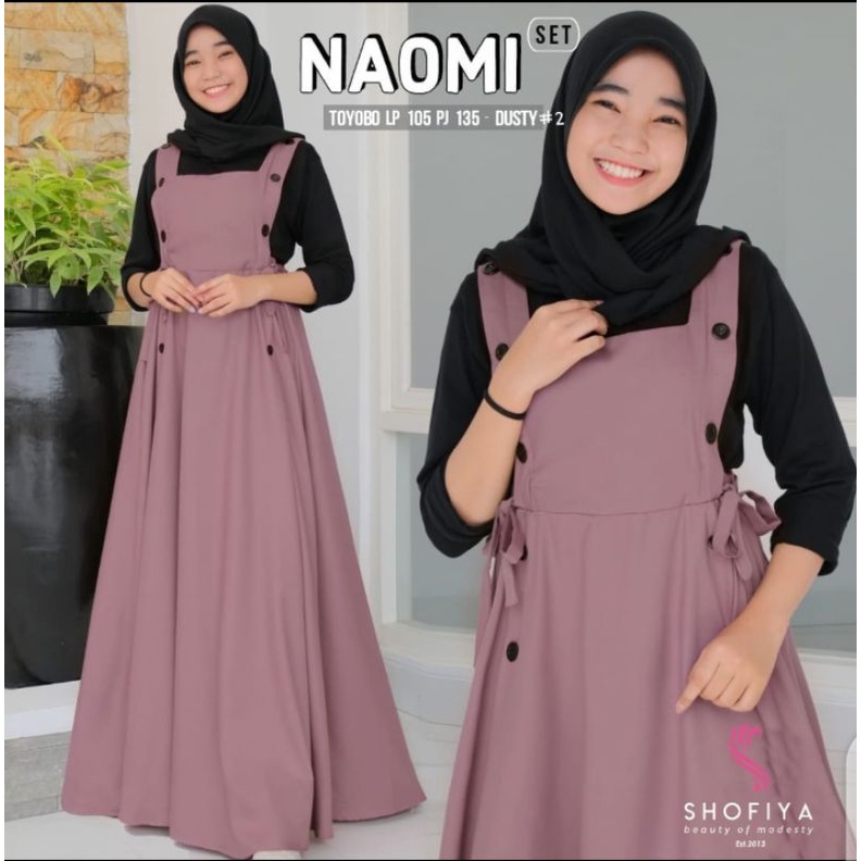 Overall remaja baju anak remaja inner plus outer overall Naomi Set Ori by Shofiya