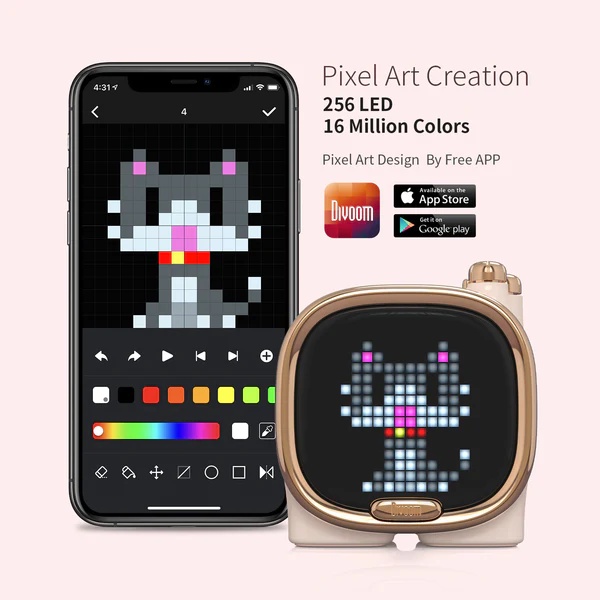 Divoom Zooe Pixel Art Bluetooth Speaker Portable Mini Music - Garansi Resmi Divoom Indonesia 1 Tahun