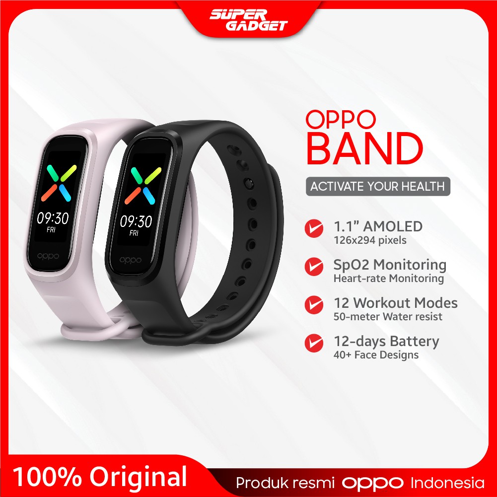OPPO Band Smartband 1.11 Inch Smartwatch Jam Tangan Pintar Android Original
