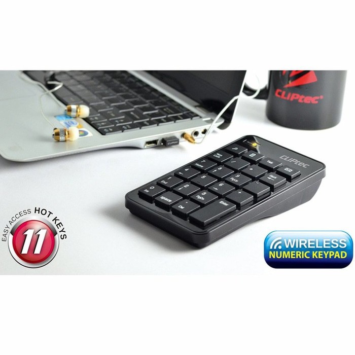 Keyboard Numeric RZK222 Cliptec AIR-RAPID 2.4GHz Wireless USB