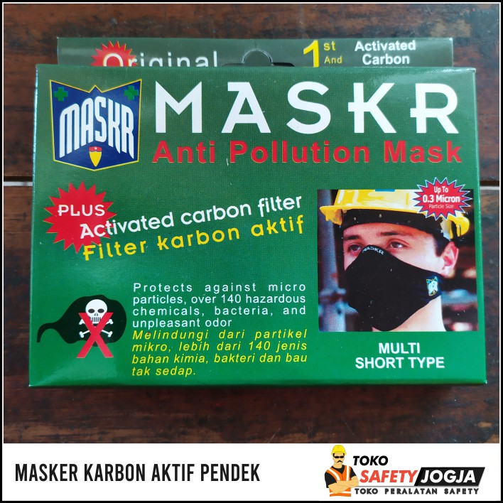 Masker Motor / Masker Mulut Anti Debu Hitam Karbon Aktif Pendek