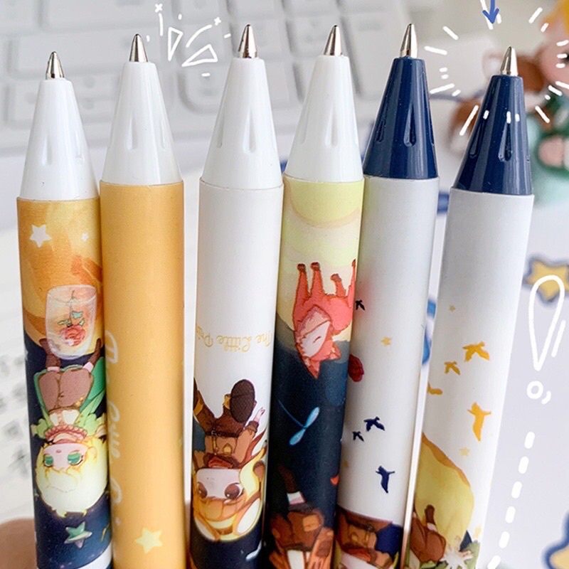 The Little Prince 1 PCS Pen Gel Retractable Black Ink Fancy Cute Rabbit Pretty Korean Style Japanese Kawaii Cartoon For Student - Pulpen Mekanik Tinta Hitam Lucu Unik Imut Karakter Kartun Cantik Gaya Korea Jepang Minimalis Lovely Untuk Pelajar Aesthetic-5