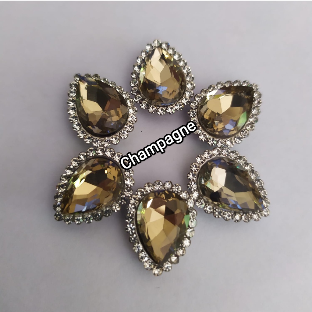 Diamond Cangkang / Permata Cangkang Tetes Bintik 10x14,  24 pcs