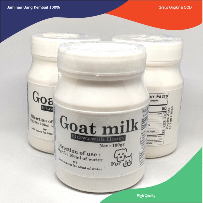 Susu Kucing & Anjing 100 Gr - Susu Kambing Ettawa Plus Madu Goat Milk