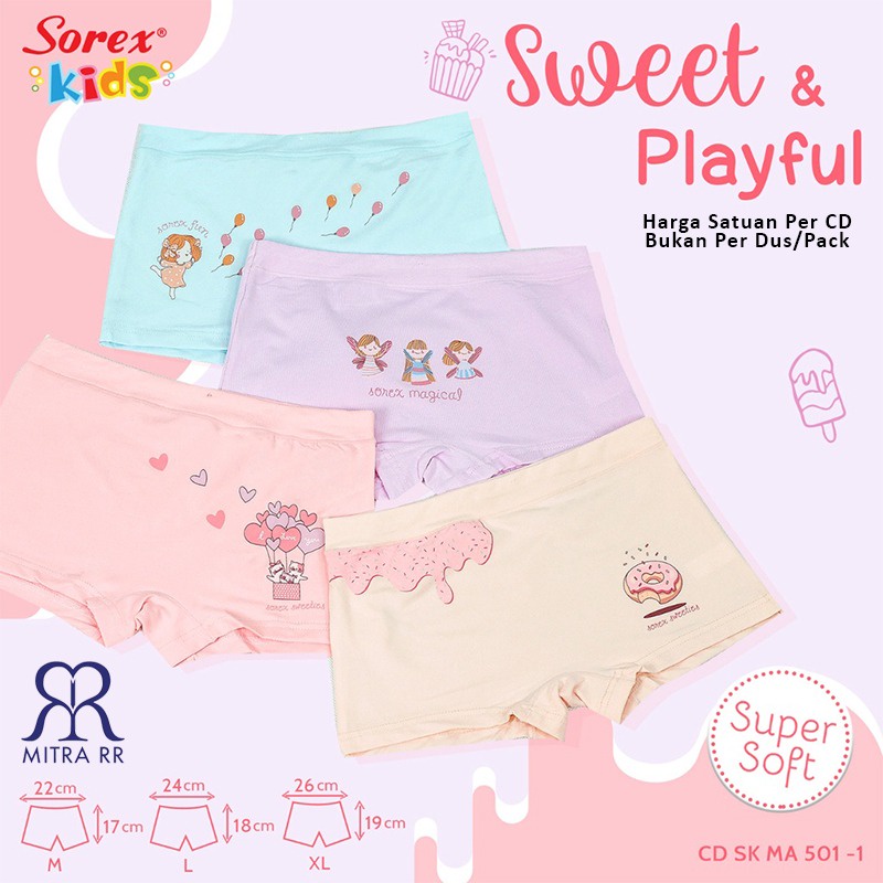 SOREX KIDS GIRL SK MA550 - CD CELANA DALAM BOXER ANAK CEWEK PEREMPUAN