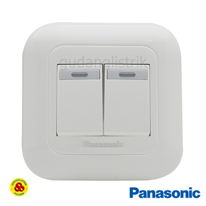 Panasonic Saklar Seri 2G Lampu WEJ5571 WS sakelar Double 2 Gang 1 Way