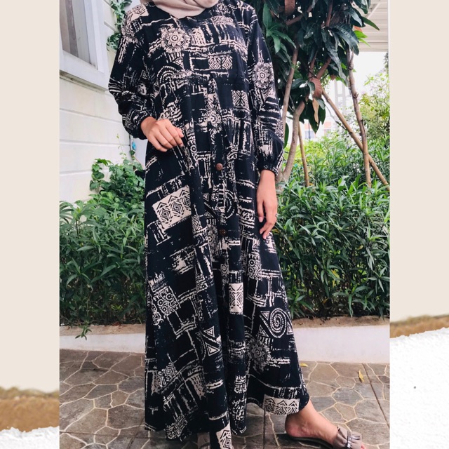 GAMIS ADIBA ETNIC - MAXI DRESS - MAXI JUMBO - MAXI LINEN - GAMIS KEKINIAN - TERBARU - TERLARIS