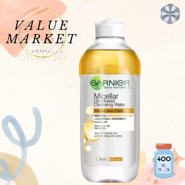GARNIER MICELLAR OIL INFUSED CLEANSING WATER (400 ML)