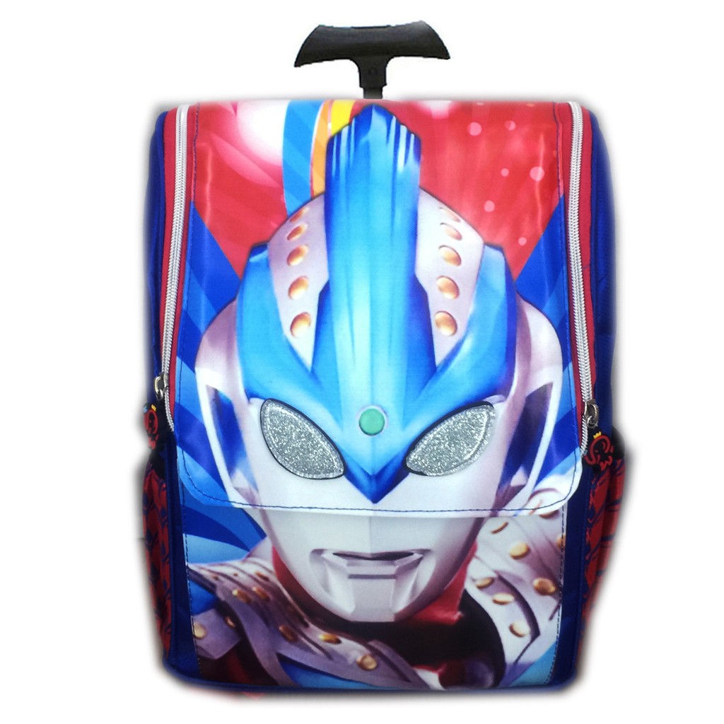 PALING MURAH  Tas Troley Sekolah Anak TK Jepang Ultraman 3D Muka Timbul