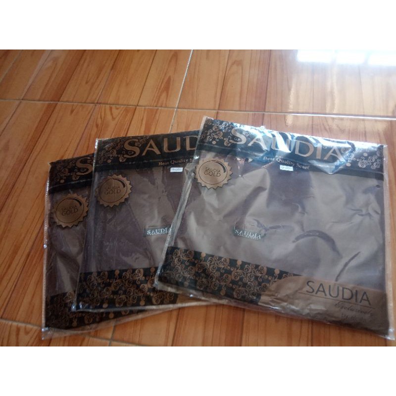 Kerudung Saudia Segiempat Warna Coklat Pramuka