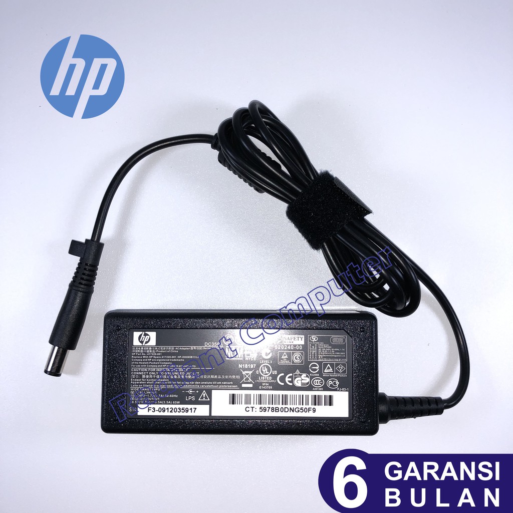 Adaptor Charger Original HP 18.5V 3.5A, 7.4*5.0mm PIN