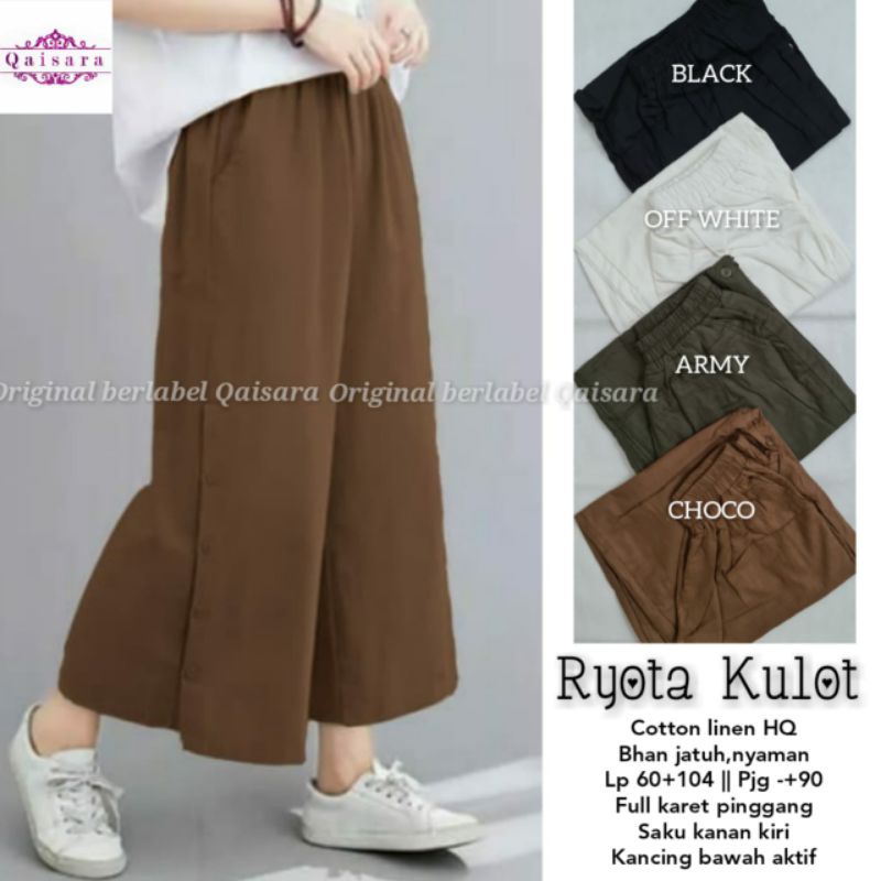 VIRGO PANTS - BINEKE KULOT LINEN KANCING BAWAH KATUN RAMI RYOTA PANT