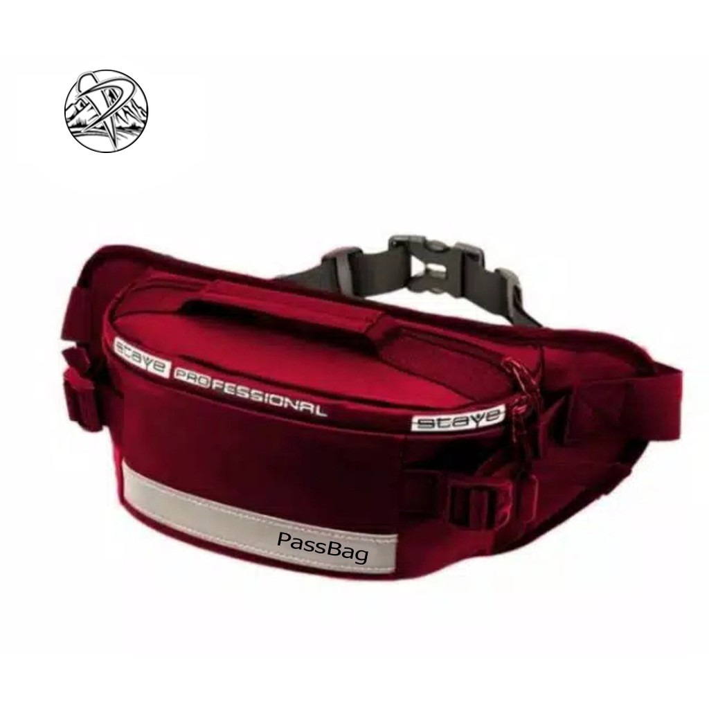 PASSBAG Wasitbag AS- Tas Selempang Pria Wanita WaterProof Professional Anti air Maroon