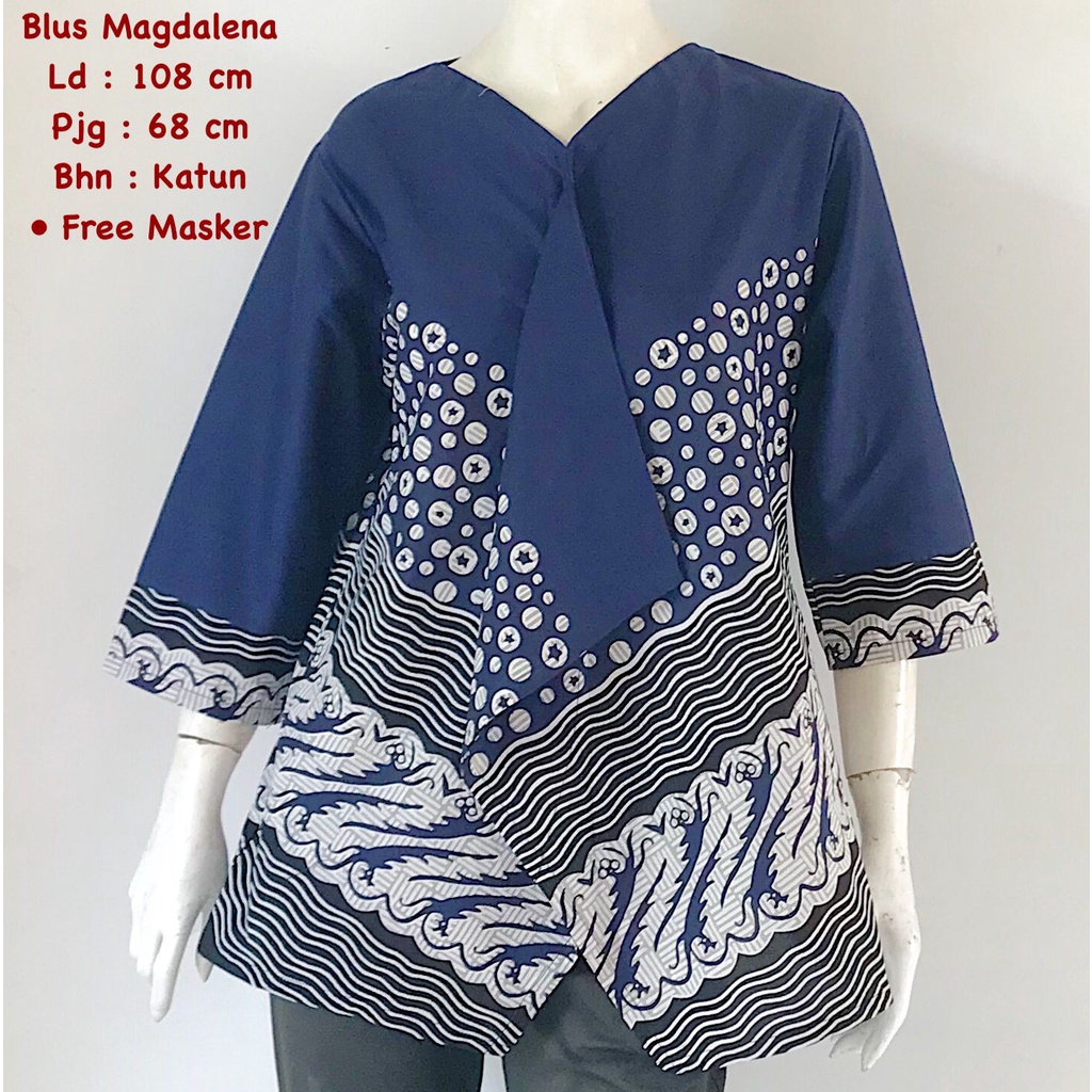 Blus magdalena batik solo atasan kerja blus wanita