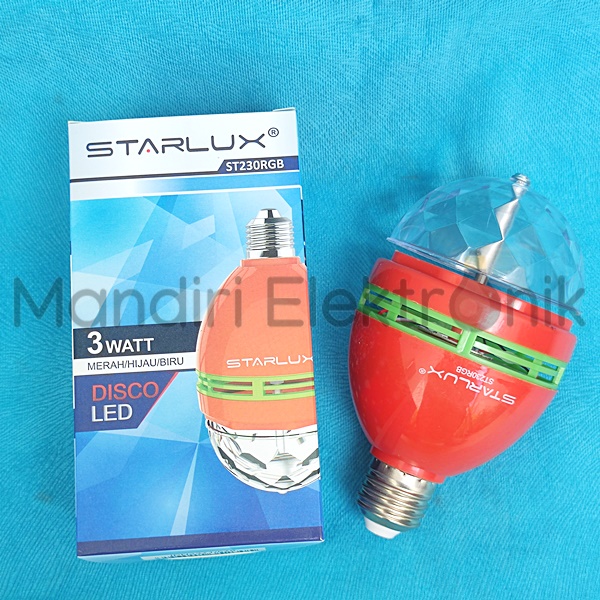 Lampu Disco LED Putar Full Color Starlux 3 Watt ST230RGB - Lampu Disko Putar E27 Warna Warni