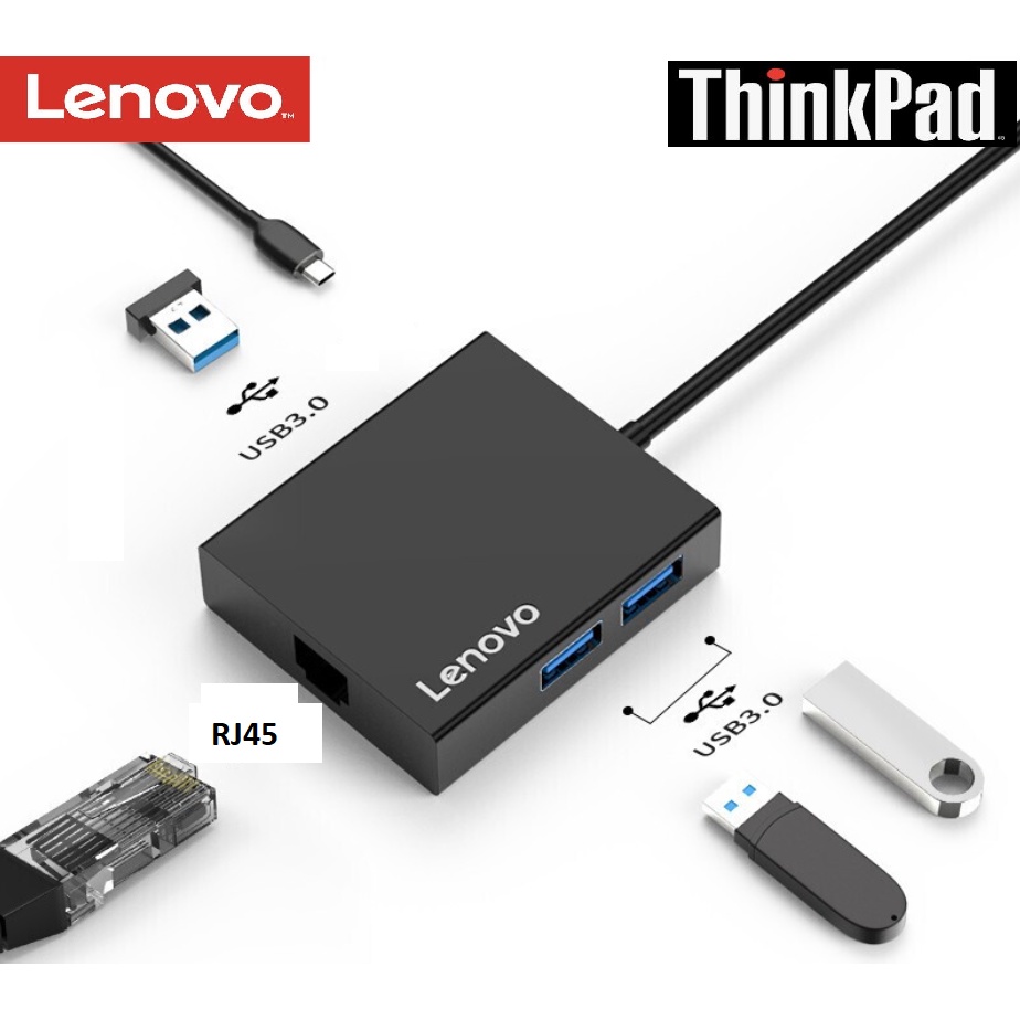 Hub Docking Station Lenovo Type C To 5 Port USB PD RJ45 Original