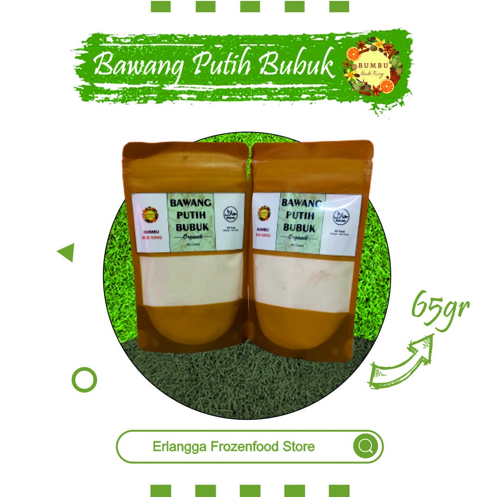 

BAWANG PUTIH BUBUK POUCH 65 GRAM