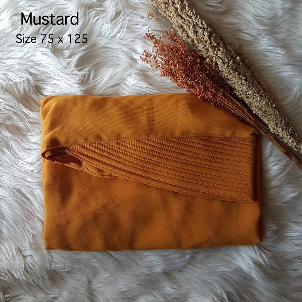 Hijab Jilbab Khimar Raudah Kancing-MUSTARD