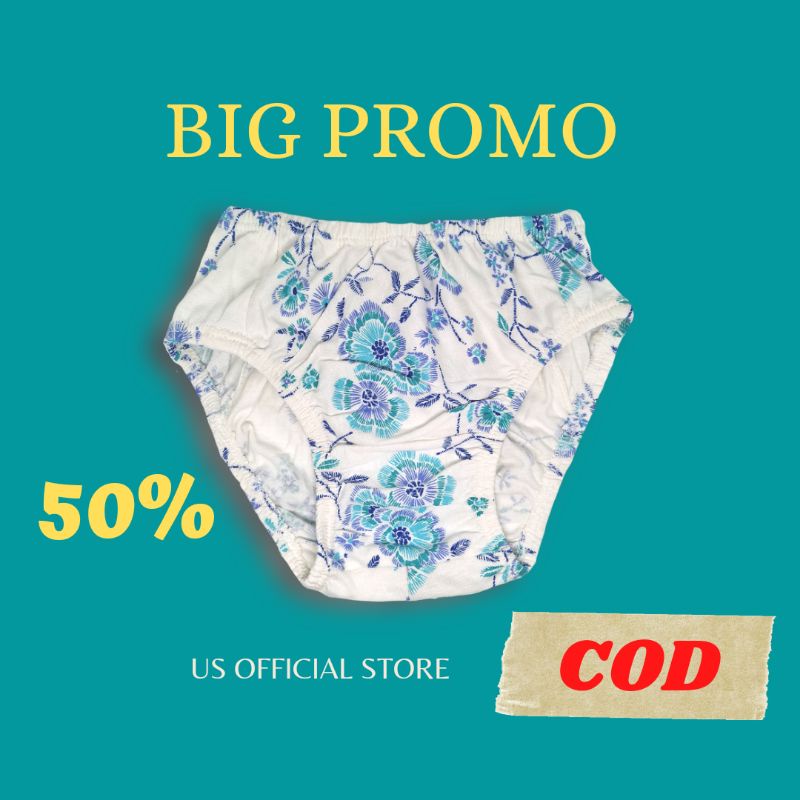 6 Pcs - Celana Dalam Anak Perempuan Lusinan Murah Usia 5-6 Tahun Bahan Katun Motif Leding Printing B