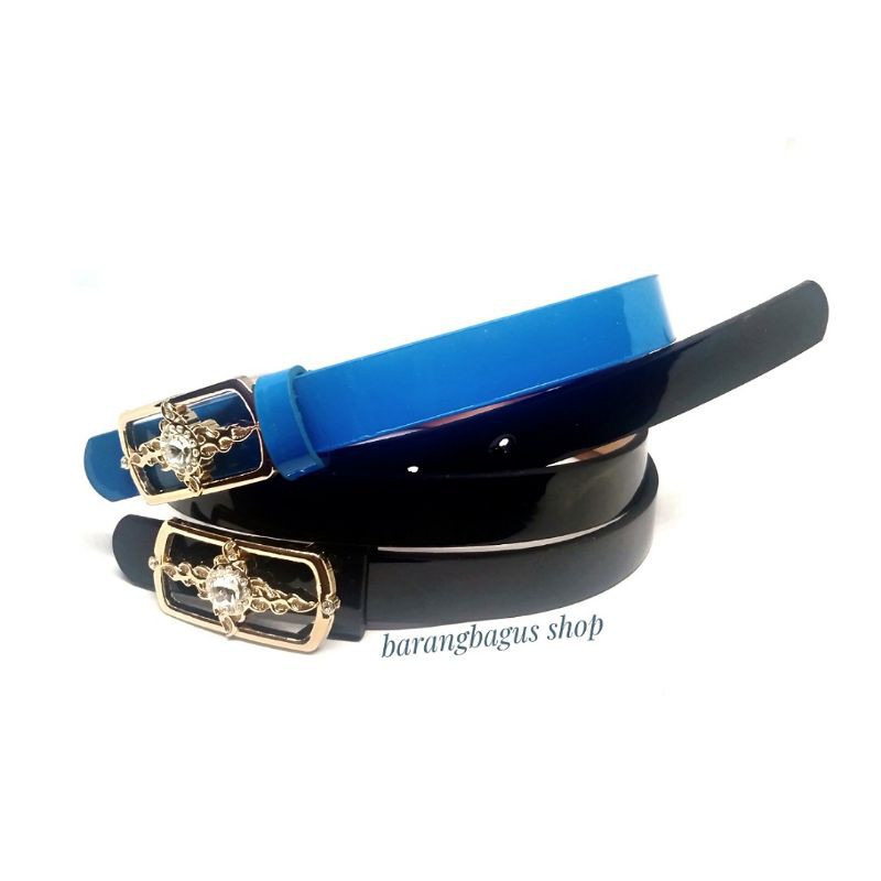 Ikat pinggang belt sabuk gesper kulit fiber wanita tanpa merk (code 002)