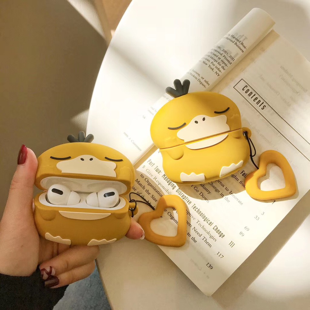 Casing Apple AirPods Gambar Kartun Bebek Warna Kuning