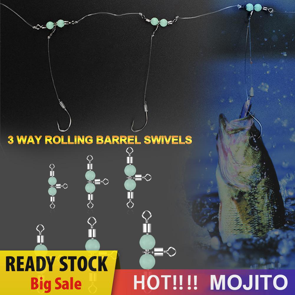 10pcs Kilikili Pancing Rolling Swivel 3 Arah Untuk Memancing Ikan