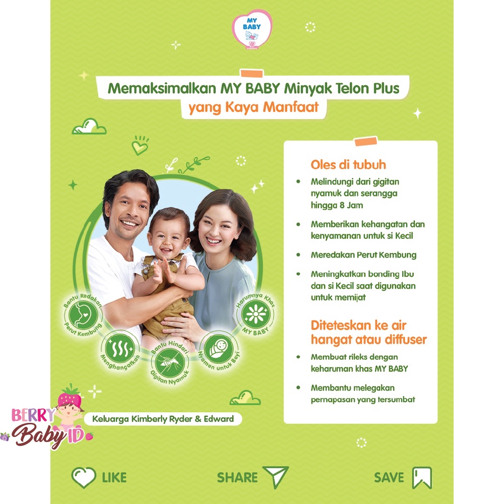 My Baby Minyak Telon Plus Hangat Anti Nyamuk Anti Kembung 60 ml Berry Mart