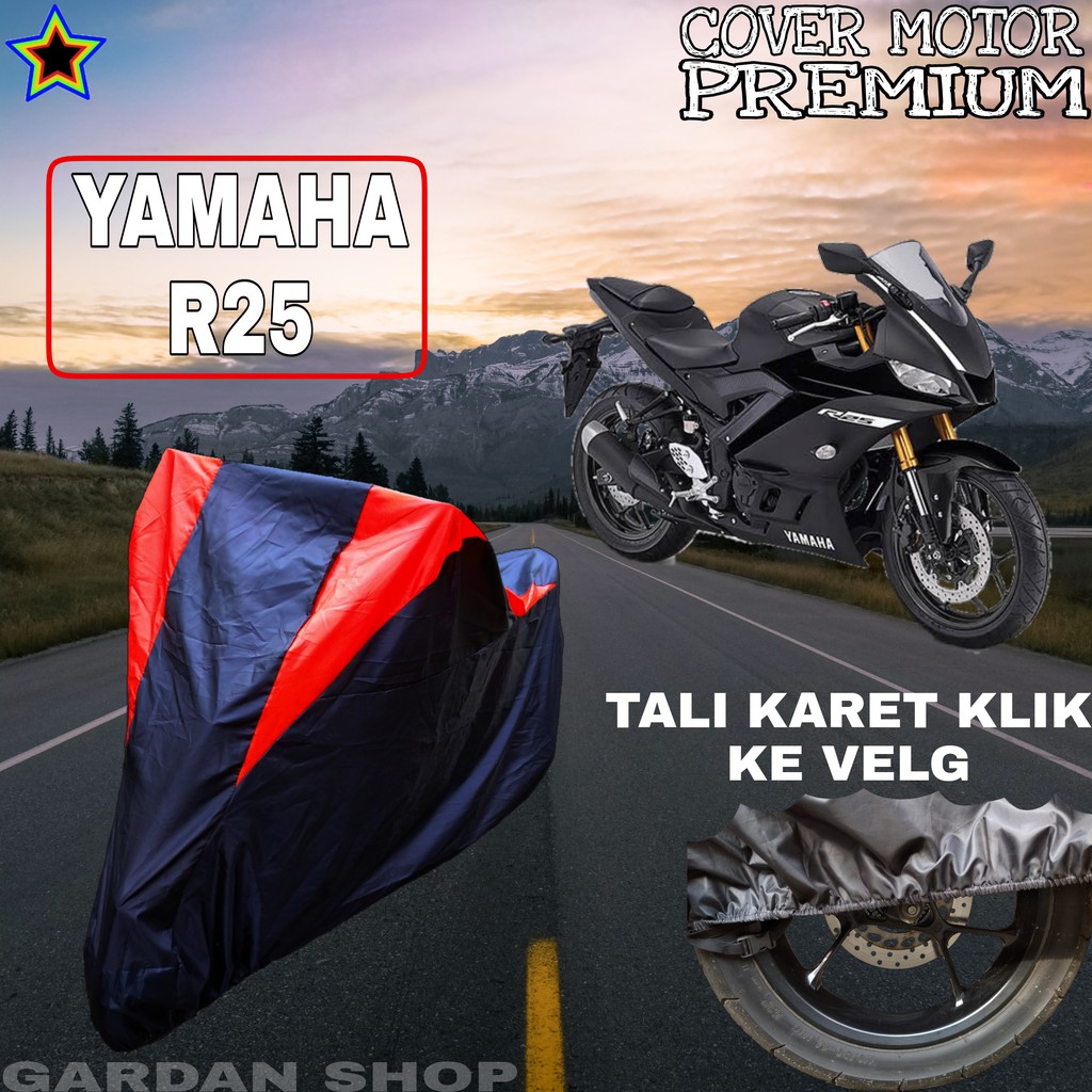 Sarung Motor YAMAHA R25 Hitam MERAH Body Cover Penutup Pelindung Motor Yamaha R25 PREMIUM