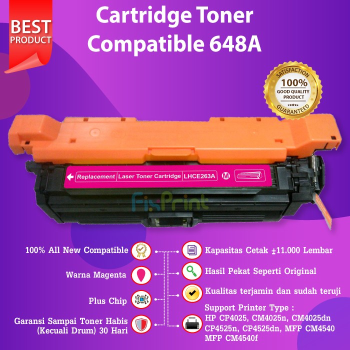 Cartridge Toner HP 647A 648A Compatible CE260A CE261A CE262A CE262A