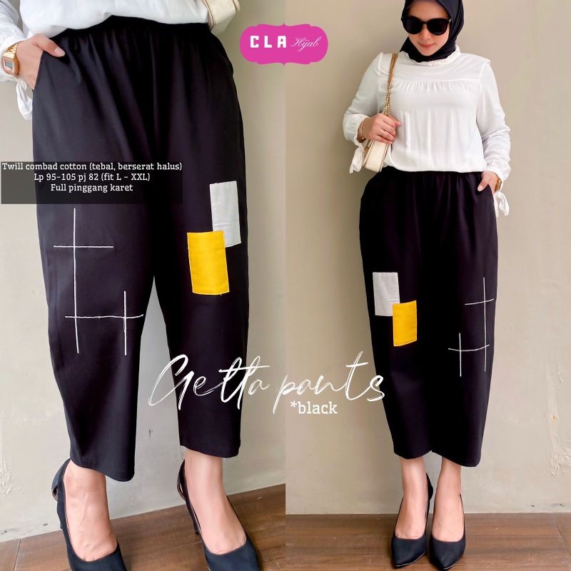 Getta Pants Celana Korea / Celana Panjang Wanita Bahan Katun Twill Stretch Premium / Celana Korea Longgar Oversize