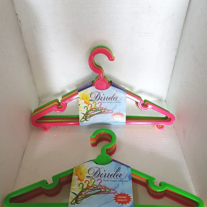 12Pcs Hanger Plastik Dinda Besar / Gantungan Baju / Jemuran Baju