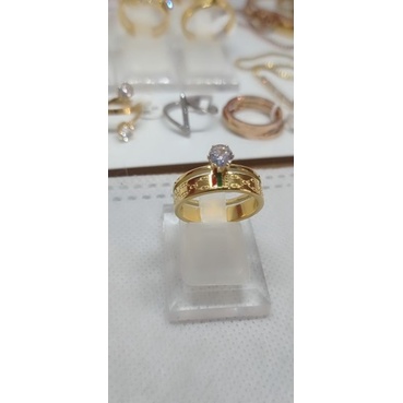 cincin titanium anti luntur perhiasan wanita promo