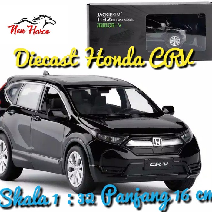 Unik DIECAST MOBIL HONDA CRV BLACK UKURAN 16 CM 1:32 BODY BESI ALLOY - Hitam Limited