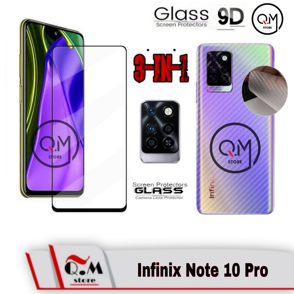 Tempered Glass Infinix Hot 11S NFC / INFINIX HOT 11 PLAY / INFINIX NOTE 10 PRO Anti Gores 9D Paket 2 IN 1 Lensa Camera