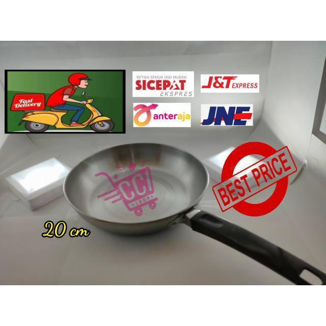 Fry pan kompor listrik induksi  (penggorengan) bahan stainless steel