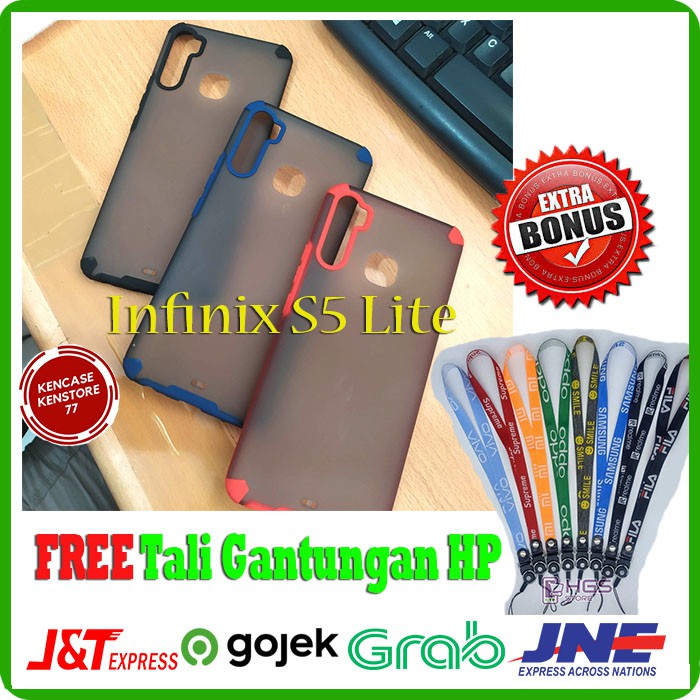 Hardcase Infinix S5 Lite S5 Soft Case Matte Armor Colored BONUS Tali Gantungan HP