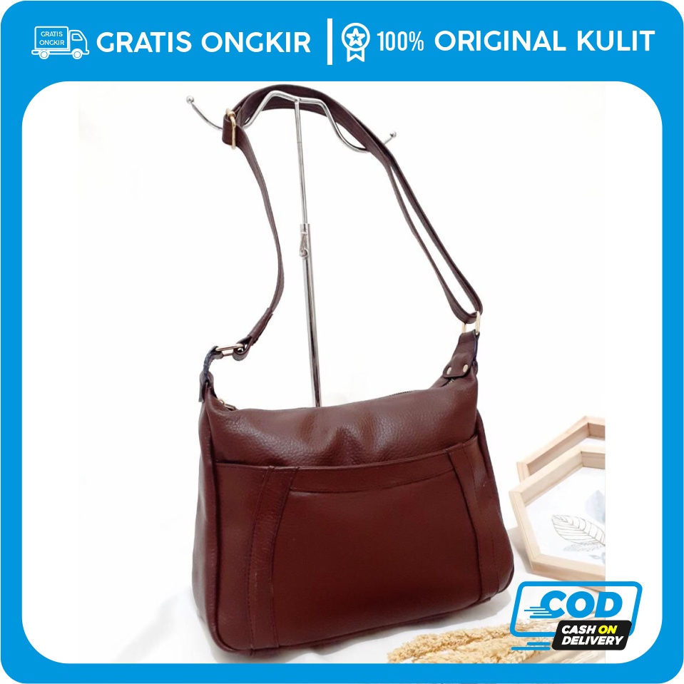 Tas Wanita selempang kulit asli tas papirut asli garut tas slempang wanita premium Tas Kulit Asli ke