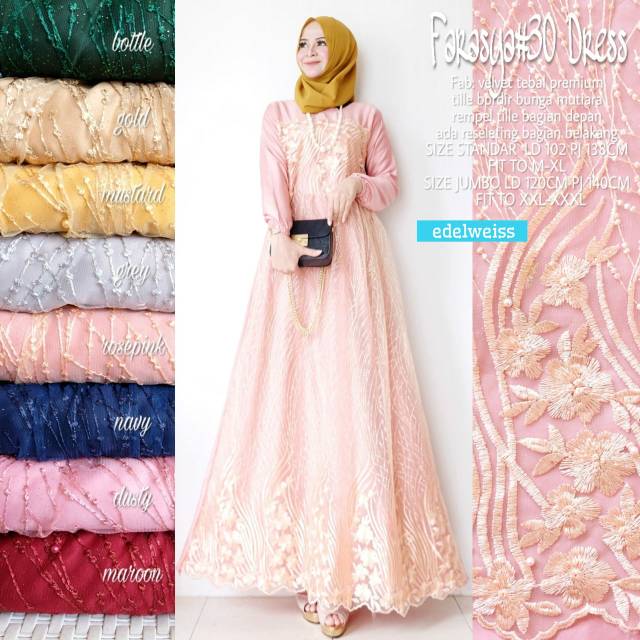 Farasya Dress #30 Tile Brukat Gamis Pesta Resepsi Akad Gamis Kondangan Super Jumbo xxxl Ld 130cm Gamis Brukat BigSize xxxl Gamis Lebaran Terbaru Dress Muslimah Gaun Pesta Gamis Seragam Pernikahan Outfit Bridesmaid Gamis Pengajian Warna Putih