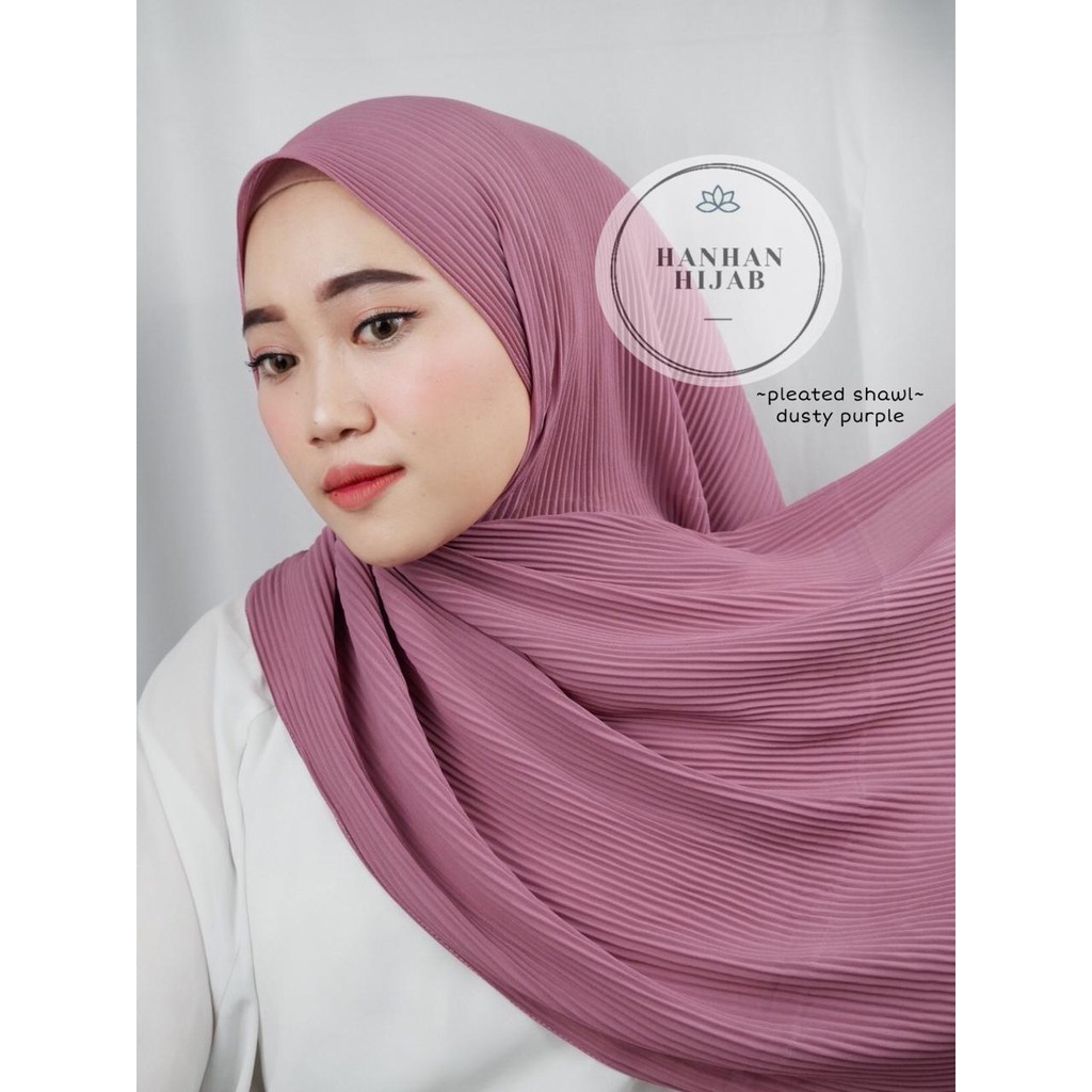 PLEATED SHAWL / PASHMINA FULL PLISKET-Dusty Purple