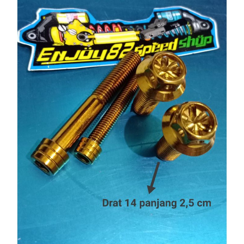 Baut Set Pb Probolt Kerucut copy heng Monoblok Plus Baut Breket Drat 14 Gold Yamaha