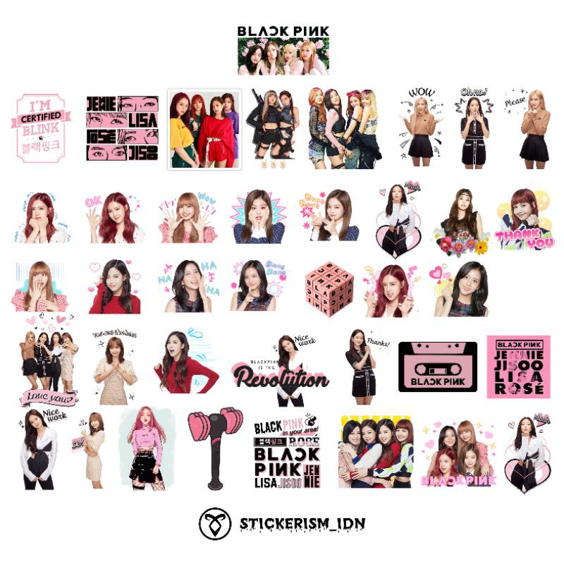 

STICKER / STIKER BLACKPINK TAHAN AIR TEMPELAN LAPTOP DAN CASING HP [ISI 39 pcs]