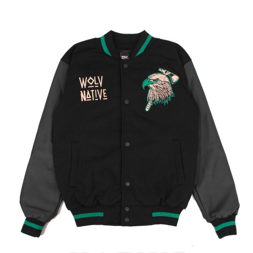 Jaket Varsity Kamikaze Black Origins