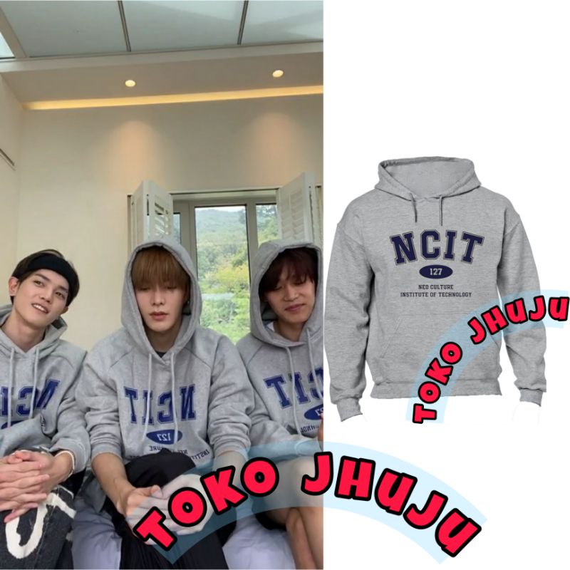 Jaket Hoodie Jumper NCT 127 NCIT neo city institute of technology sablon biru