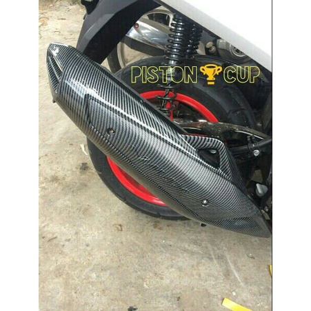 Cover Knalpot Aksesoris Sparepart Nmax Karbon Nemo / Tutup Knalpot Motor Nmax Nemo Carbon Original