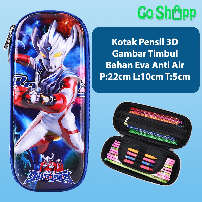 Kotak Pensil 3D Anti Air - Kotak Pensil Anak Import Karakter Lucu - Tempat Pensil Timbul 3D karakter Unicorn Dino Astronot Rocket [KP01]